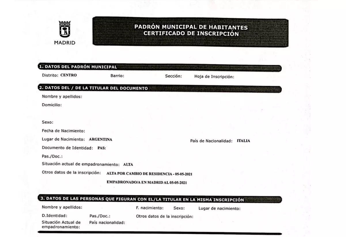 Cómo actualizar datos de familiares en el padrón
